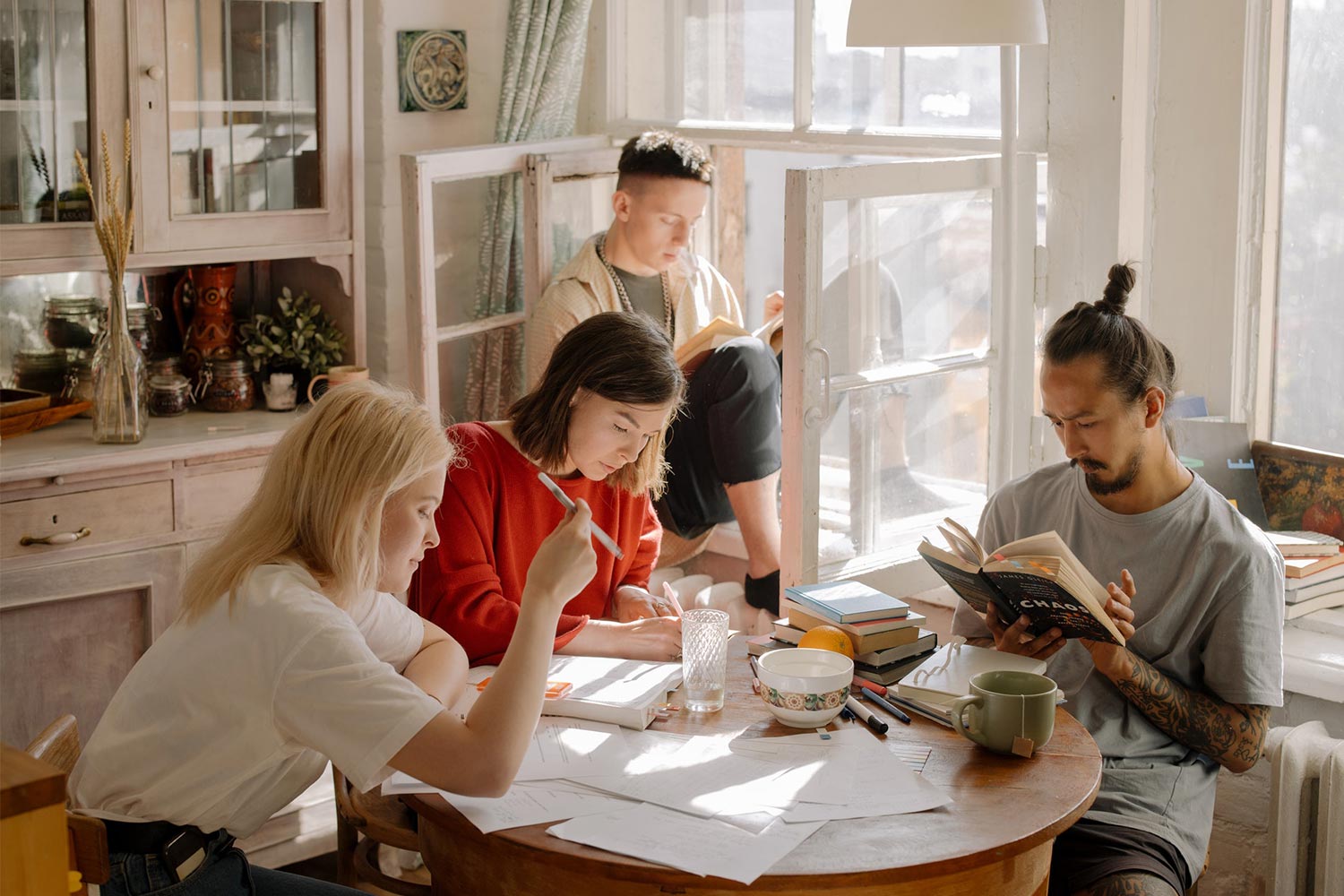 Roommates Studying Together